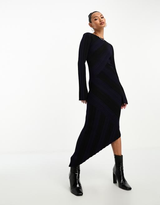 Miriom asymmetric knitted deals midi dress