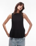 [Other Stories] & Other Stories knitted boat neck top with peplum hem in black XS BLACK