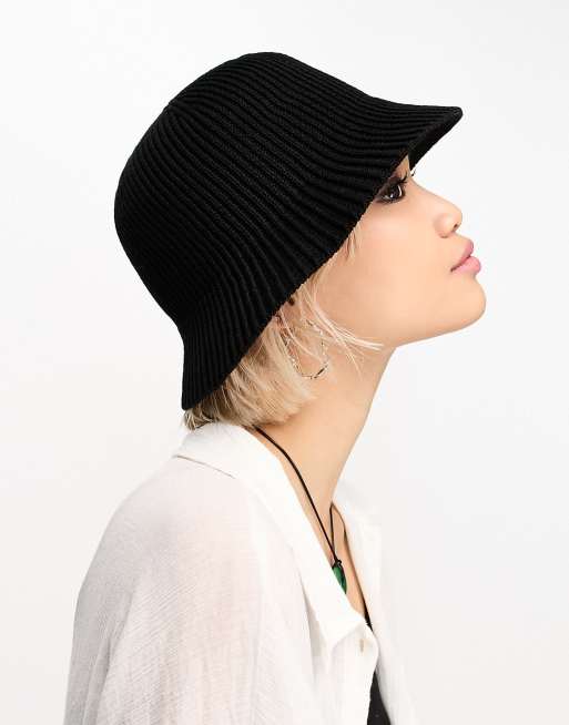 & Other Stories knitted bucket hat in black