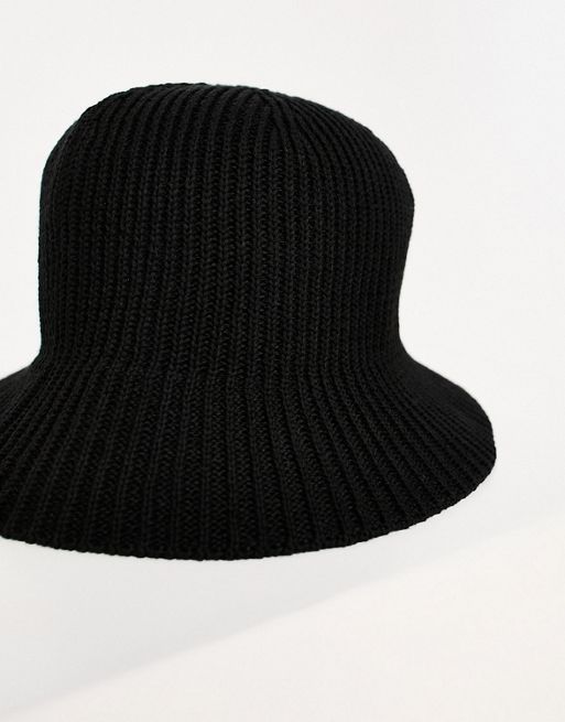 & Other Stories knitted bucket hat in black