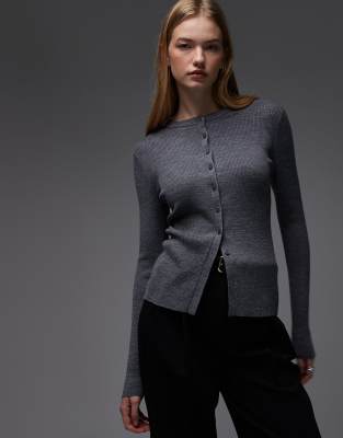 & Other Stories & Other Stories knitted cardigan in dark grey