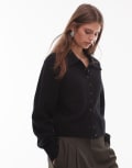 [Other Stories] & Other Stories knitted cardigan with collar and button front in black M BLACK