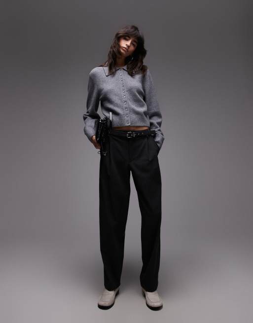 & Other Stories knitted cardigan with collar and button front in grey, 2 of 4