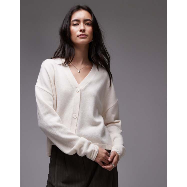 ToBeInStyle Women's V-Neck Button Front Cardigan - Mixed Knit, Long Sleeve, Casual Sweater (Poly/Rayon/Spandex) - View #2