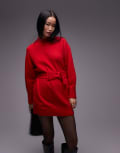 [Other Stories] & Other Stories knitted mini dress with belt in red S RED