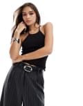 [Other Stories] & Other Stories knitted top with strappy back detail in black M black