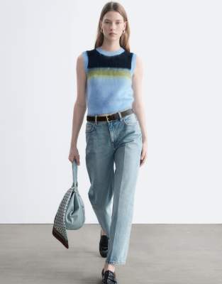 & Other Stories Knitted Vest With Mohair In Blue
