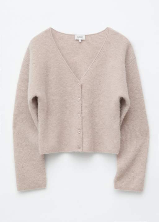 & Other Stories kofta med v-ringning i ljus mullvadsbeige i alpacka- och ullmix, 4 av 4
