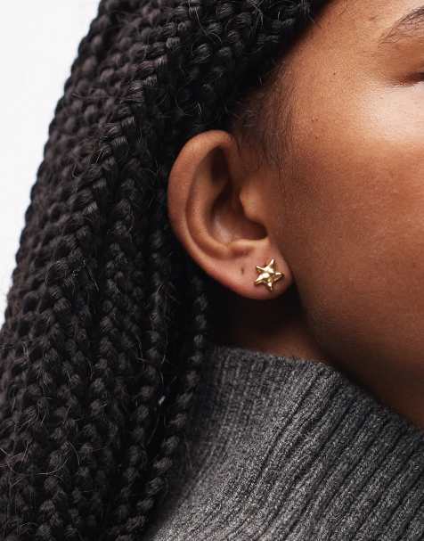 & Other Stories – Kolczyki-wkrętki z motywem gwiazdy i księżyca w kolorze złota - view 1