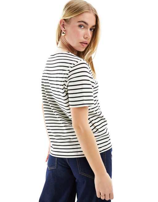 & Other Stories - Kortærmet T-shirt med sort/hvide striber, 4 af 4