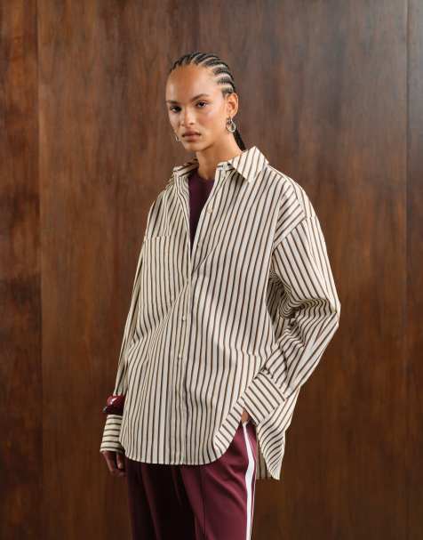 & Other Stories oversized shirt in two-tone stripe