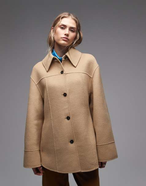 & Other Stories – Krótka brązowa kurtka z kołnierzem z mieszanki wełny - view 1