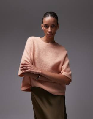 & Other Stories - Kurzärmliger Strickpullover aus Alpakawolle in Orange