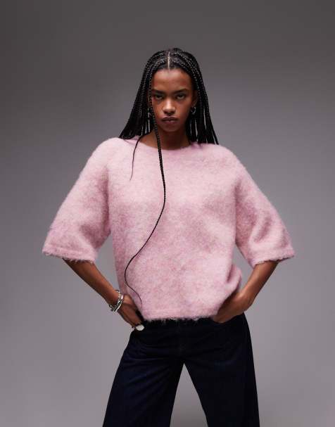 & Other Stories – Kurzärmliger Strickpullover in Rosa aus Alpakawolle - view 1
