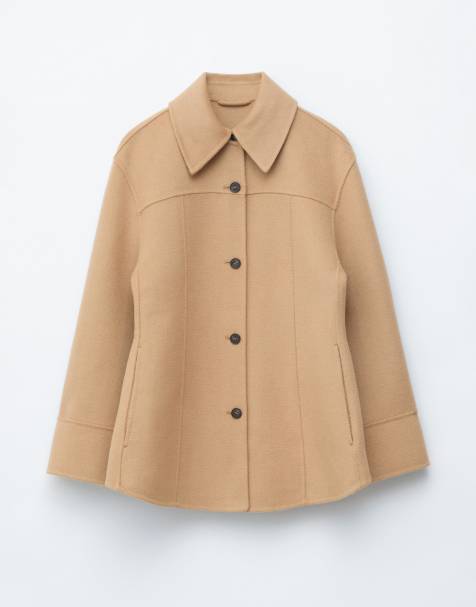 & Other Stories – Kurze Jacke in Braun mit hohem Wollanteil und Kragen - view 1