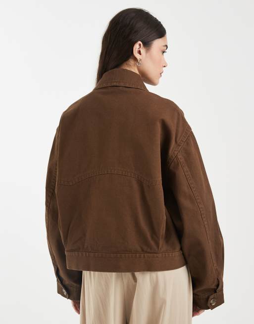 & Other Stories – Kurze Utility-Jacke aus Baumwolle in verwaschenem Braun, 3 von 4