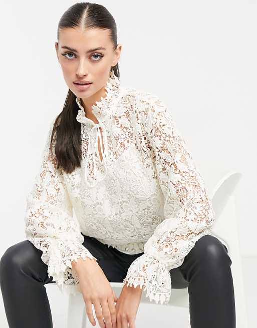 & Other Stories lace blouse in white | ASOS