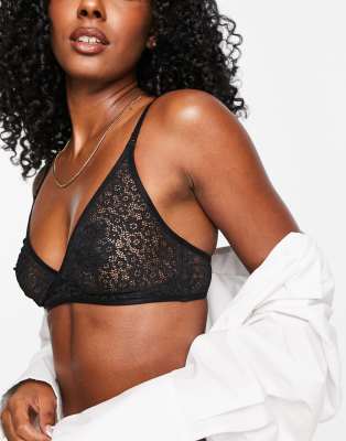 asos black bralette