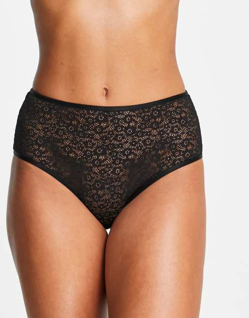 & Other Stories lace high waist briefs in black