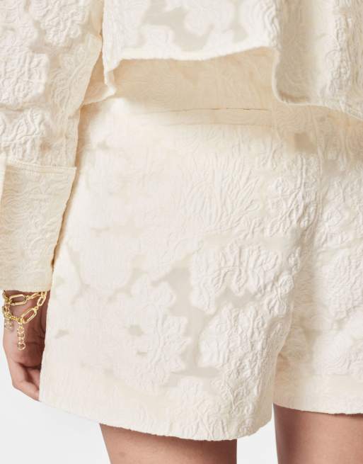 & Other Stories lace jacquard shorts in off white - part of a set, 2 of 4