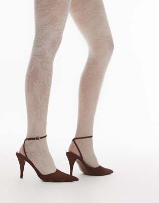 & Other Stories & Other Stories lace tights in off white