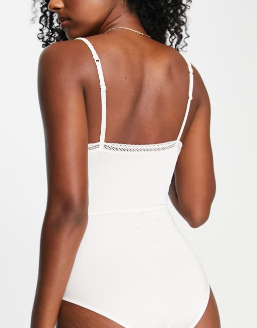 & Other Stories lace trim body in off white, 2 of 4