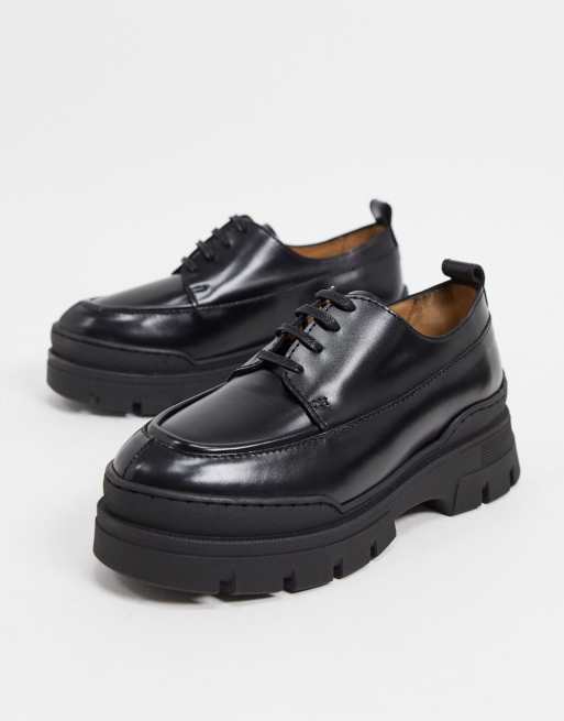 & Other Stories lace up chunky sole loafers in black | ASOS