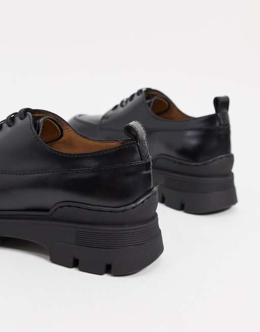 & Other Stories lace-up chunky sole loafers in black, 4 of 4