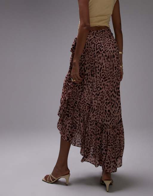 & Other Stories - Lagdelt maxinederdel med asymmetrisk kant og leopardprint i chiffon, 2 af 5