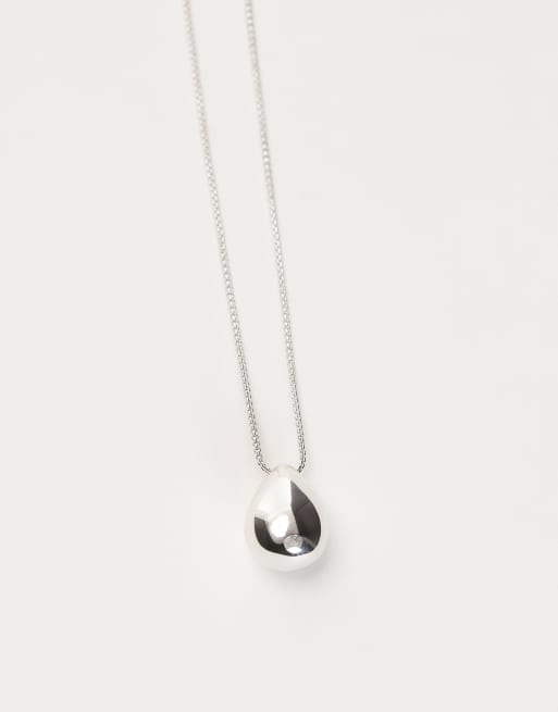 & Other Stories - Lange ketting met traanvorm in zilver, 2 van 3