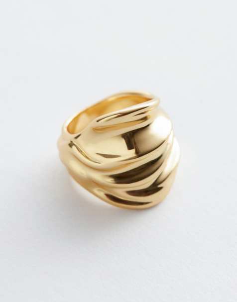 & Other Stories large curved ring in gold - view 1