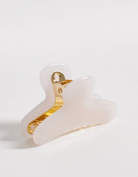 & Other Stories large hair claw clip in clear white - view 1