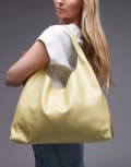 [Other Stories] & Other Stories large real patent leather tote bag in buttermilk yellow No Size Buttermilk yellow