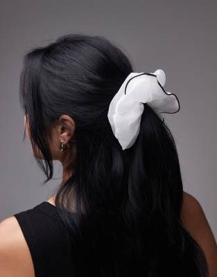 & Other Stories & Other Stories large scrunchie in white with black trim