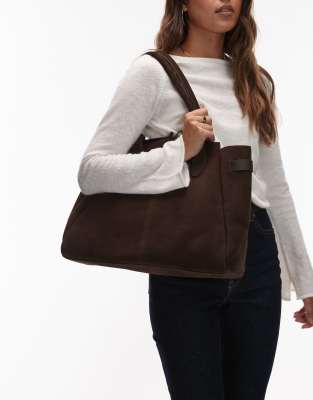 & Other Stories Large Suede Shopper Shoulder Bag In Brown