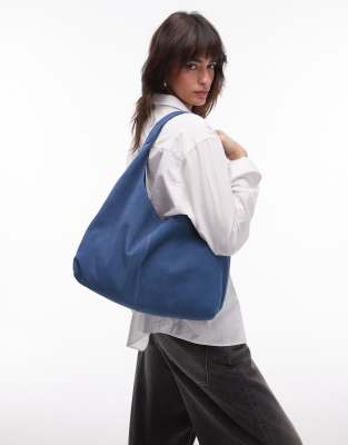 & Other Stories large suede tote in blue