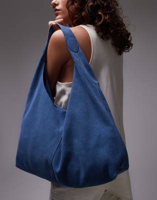 & Other Stories large suede tote in blue