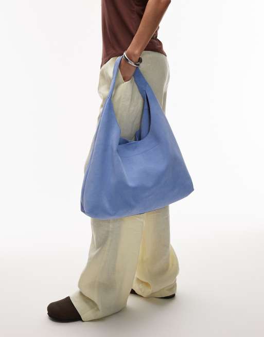 & Other Stories large suede tote in light blue