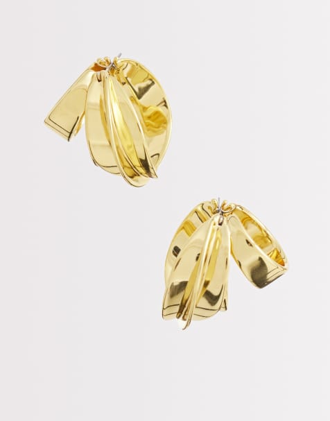 & Other Stories large swirl luxe hoop earrings in gold - view 1