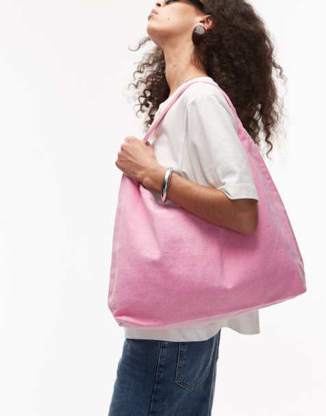 & Other Stories large washed denim tote in pink - view 1
