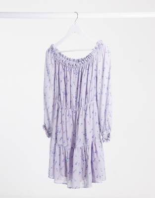 bardot purple dress