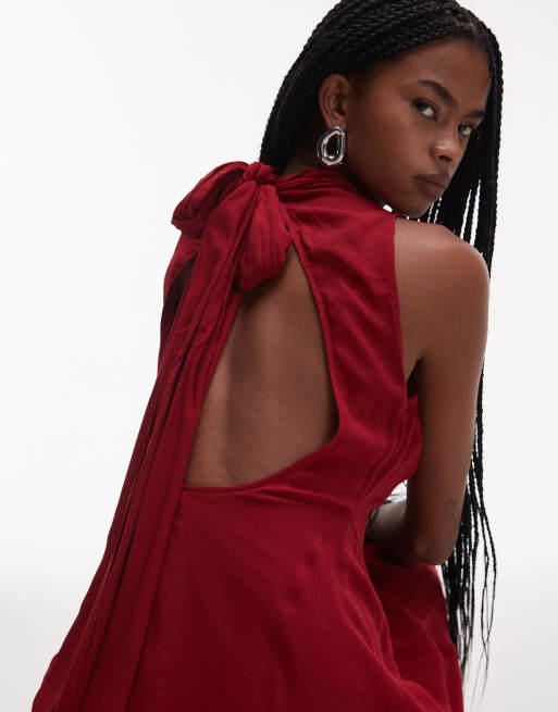 & Other Stories layered sheer chiffon midaxi dress with open tie