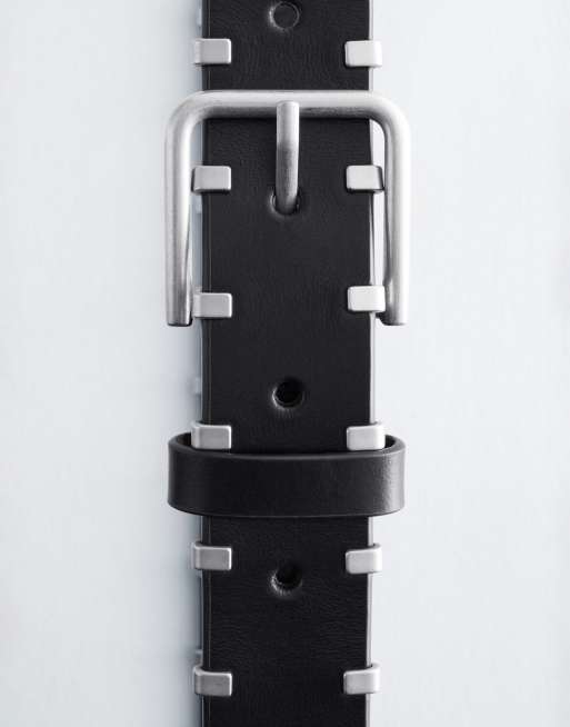 & OTHER STORIES leather belt with studs in black , 3 of 3