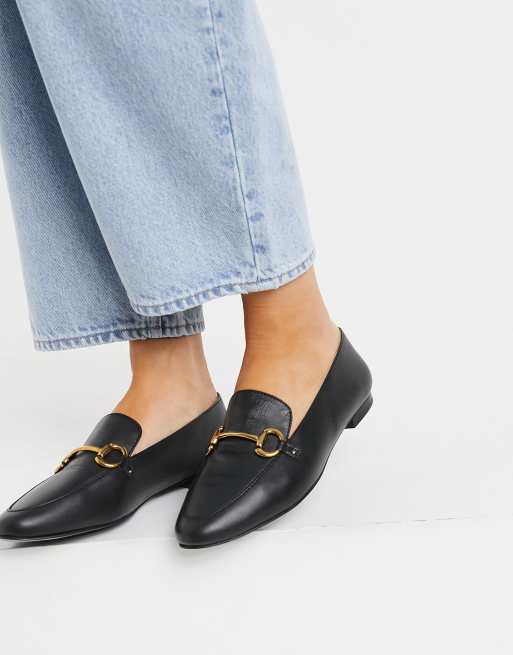 Papua Ny Guinea fup position & Other Stories leather buckle front loafers in black | ASOS