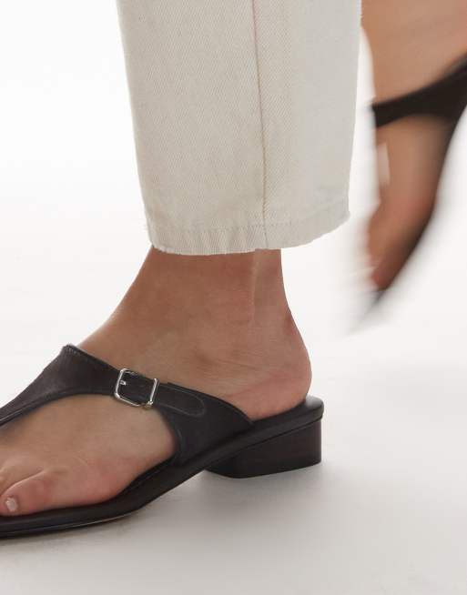 & Other Stories leather buckle sandals in hairy dark brown, 4 of 4