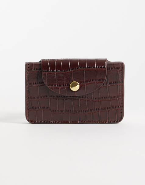 & Other Stories leather card holder in chocolate  - view 1