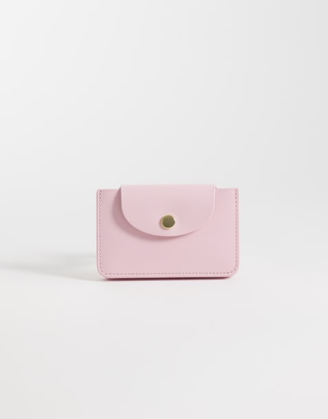 & Other Stories leather card holder in pastel pink - view 1