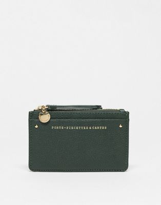 & Other Stories leather card holder wallet in green