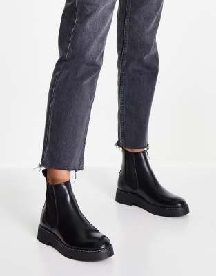 & Other leather chelsea boots with contrast stitch black | Smart Closet