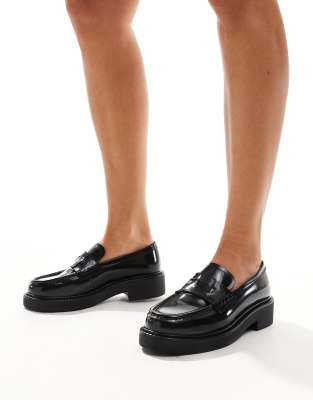 & Other Stories & Other Stories leather chunky loafers in black